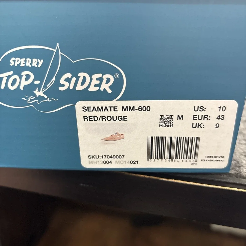 sperry top sider mens 10, Sea mate Faded Red, Brand New